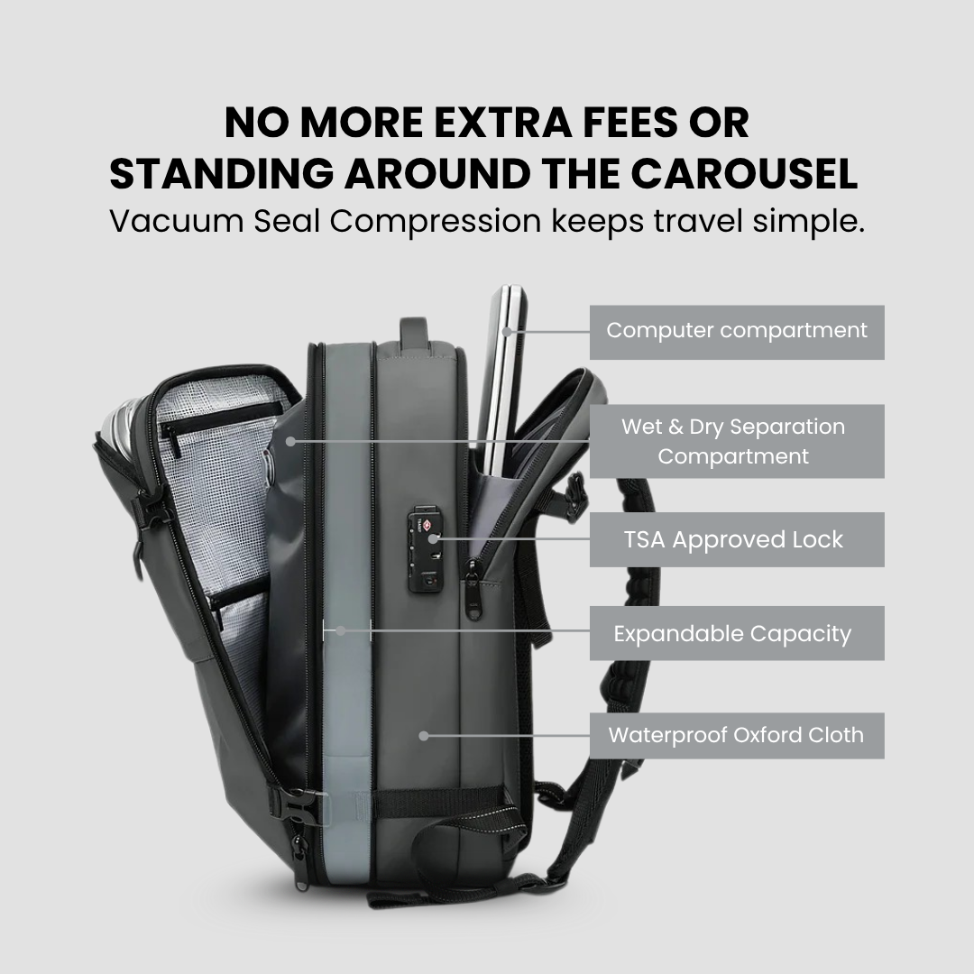 FLYT™ Vacuum Compression Expandable Travel Backpack With Pump (60L/17.3")